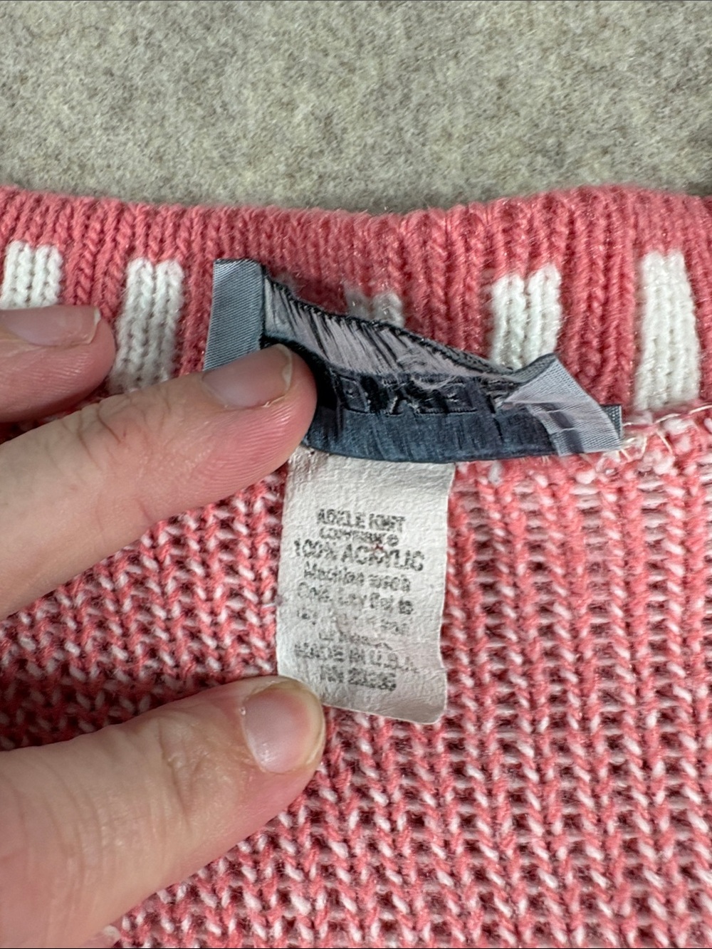 VTG 80s Private Eyes Snowflake Cardigan Sweater L/XL Pink White Grandpacore USA - Picture 3 of 7